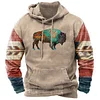 💥 2025 Hot Sale!Hot-Selling Western Bull Head Cool Retro Casual Cow Print Women's Hoodie, Perfect For Fall And Winter, Keeps You Warm.