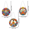 (US Local)3Pcs Flowers 5D DIY Diamond Painting Hanging Pendant Rhinestone Art Decorations
