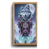 Moonlight Dreamcatcher Wolf Special Shaped 5D DIY Partial Drill Diamond Painting Kits for Adults Beginners Home Decor Diamonds Dots Gem Art Kits Large Size 15.75x27.56inch