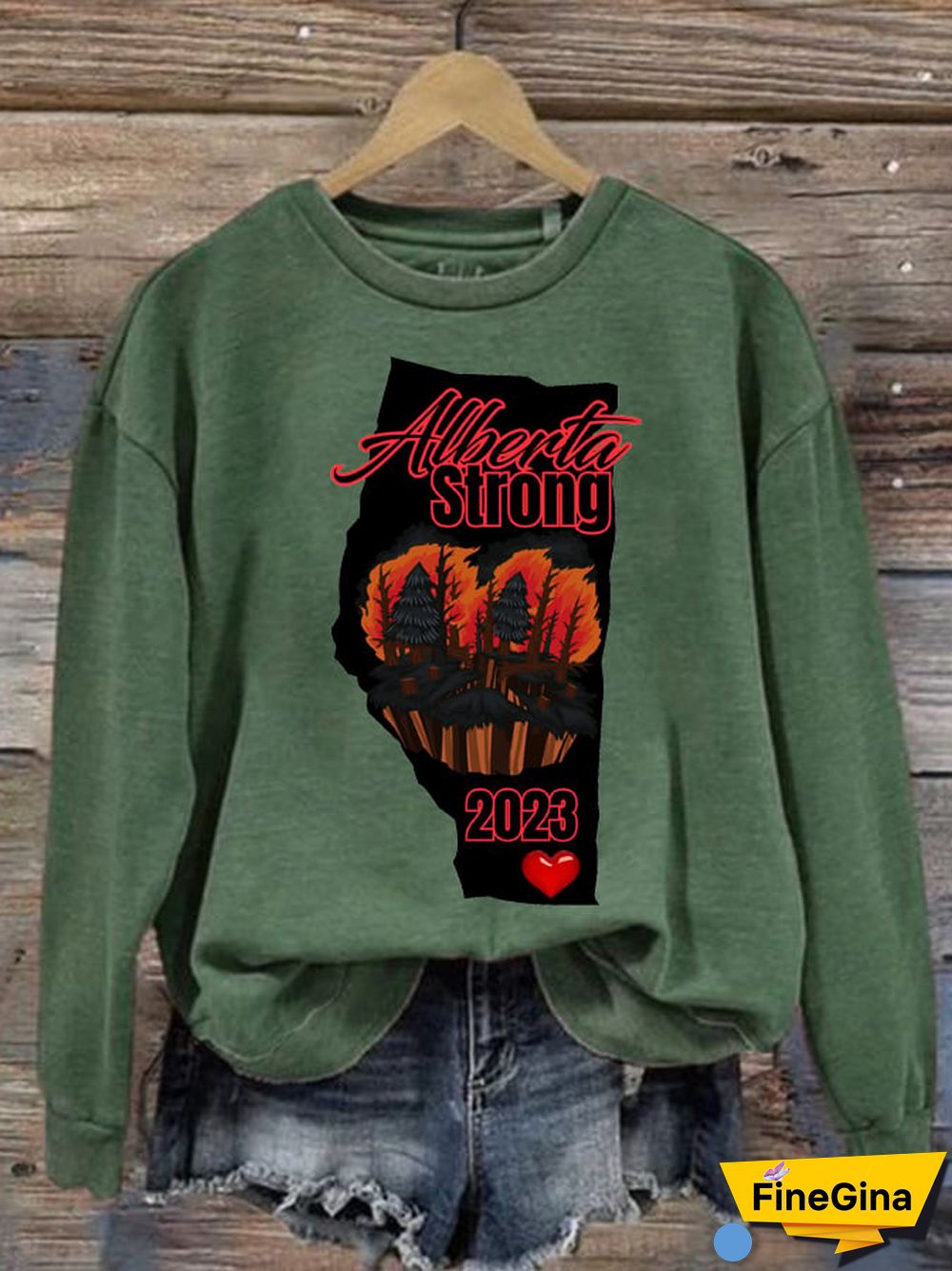 Women's Alberta Strong wildfire Print Sweatshirt