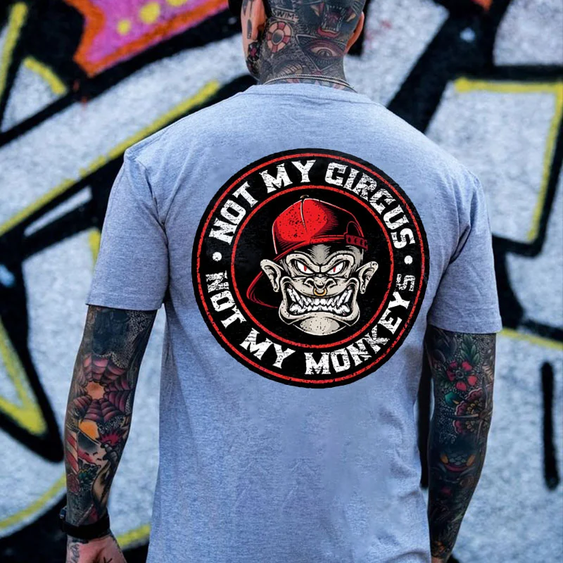 NOT MY CIRCUS Angry Monkey Black Print T-Shirt