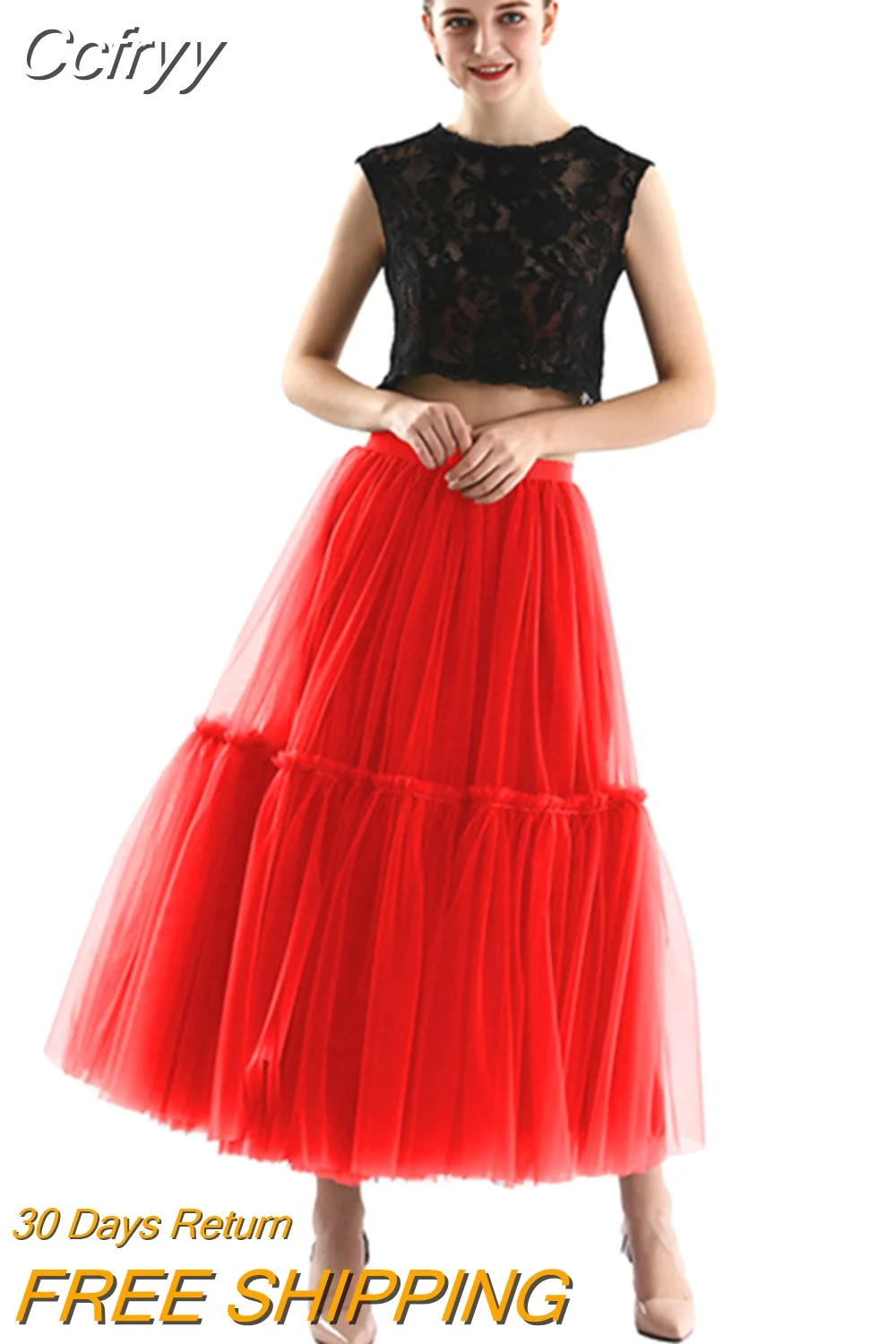 Huibahe Women 90cm Party Tulle Ball Gown Mesh Skirt Banquet Wedding Faldas Mujer Elastic Waist Bow Tie Belt Tutu Skirt QT2181