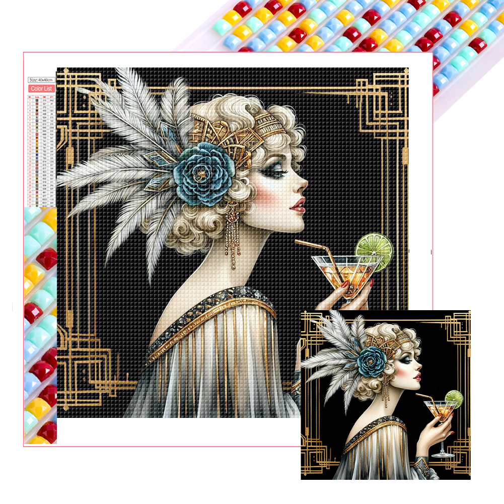 Lady 40*40cm(picture) full square drill diamond painting