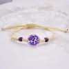 Colorful Dried Flower Acrylic Linen Knitting Bracelets