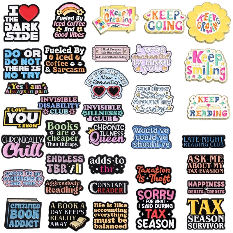 Cartoon Style Pin Letter Alloy Stoving Varnish Unisex Brooches