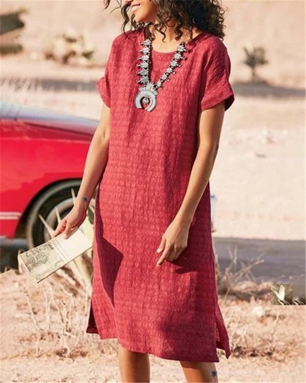 Women Bohemian Solid Holiday Daytime Mini Dress