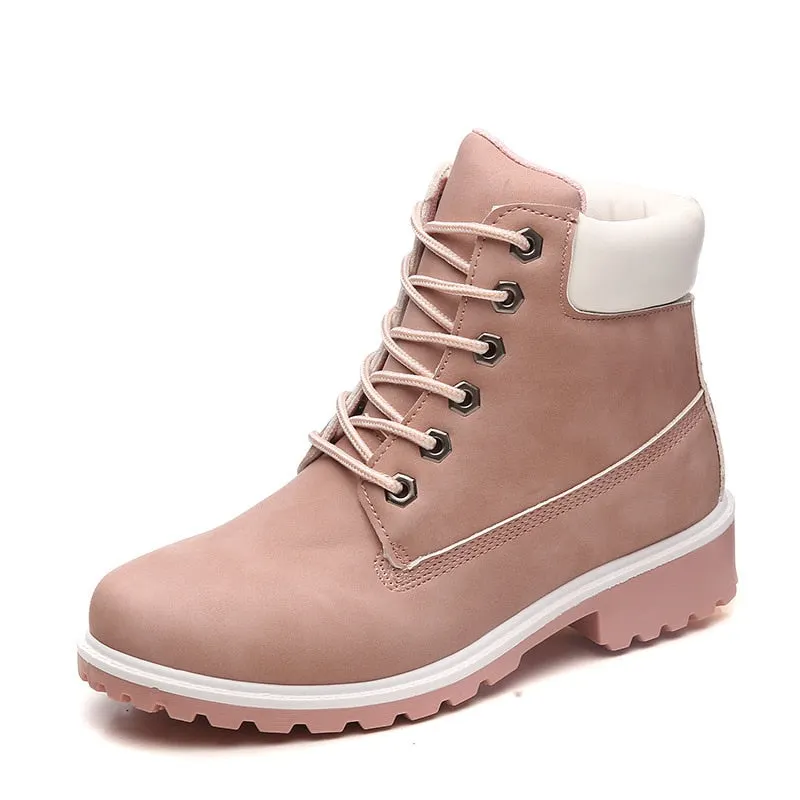 autumn boots woman Martin boots women's boots large size short boots big toe shoes rhubarb boots women's shoes  patent leather