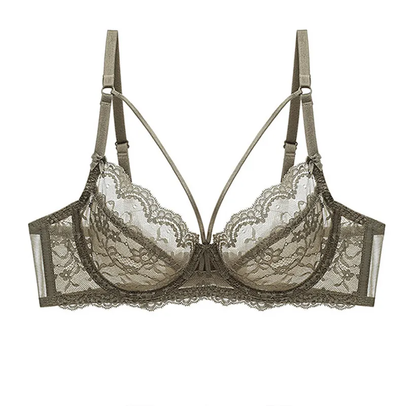 Churchf Sexy Lace Bra Thin Booming Crystal Cup Pure Free Bra Bra Lingerie Set
