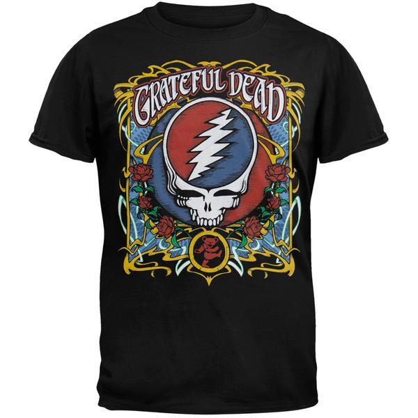 Grateful Dead - Steal Your Roses Black T-Shirt exclusive at Icustomrock