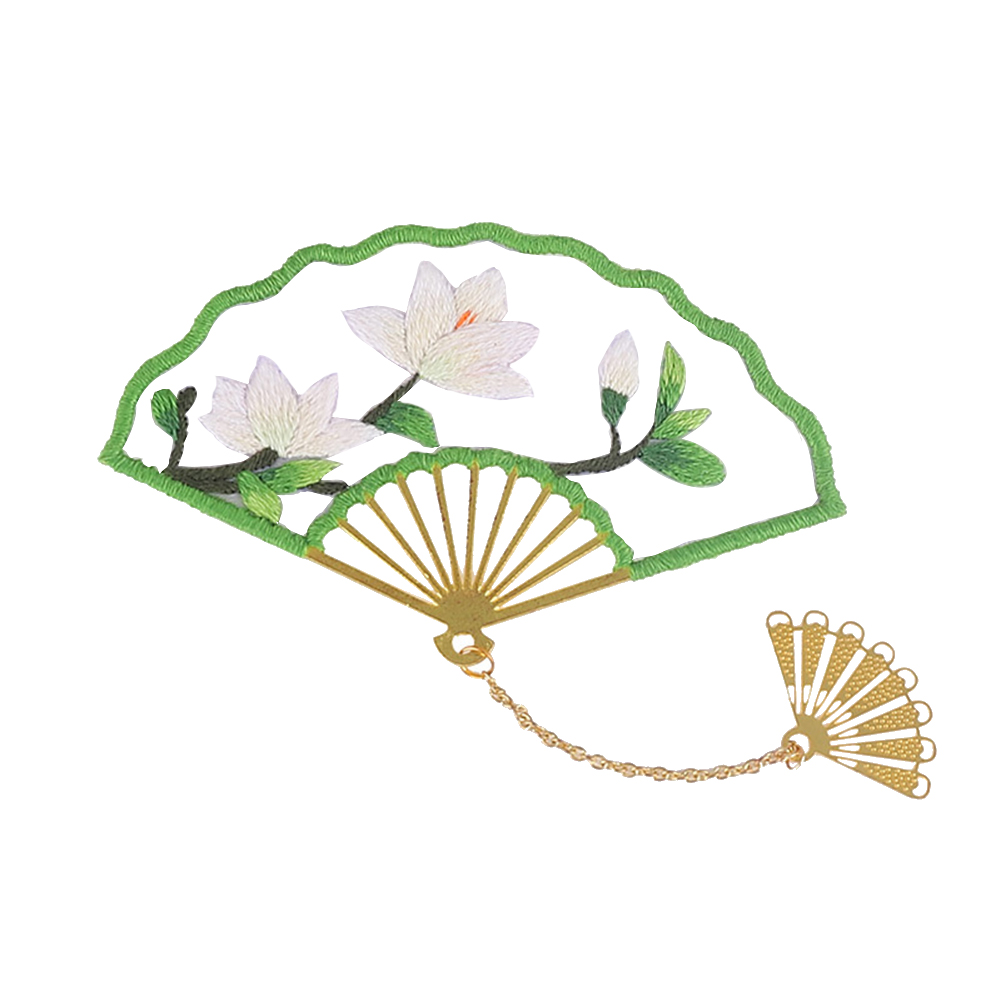 

Magnolia - Fan Shaped Bookmark Embroidery - Cross Stitch, 501 Original