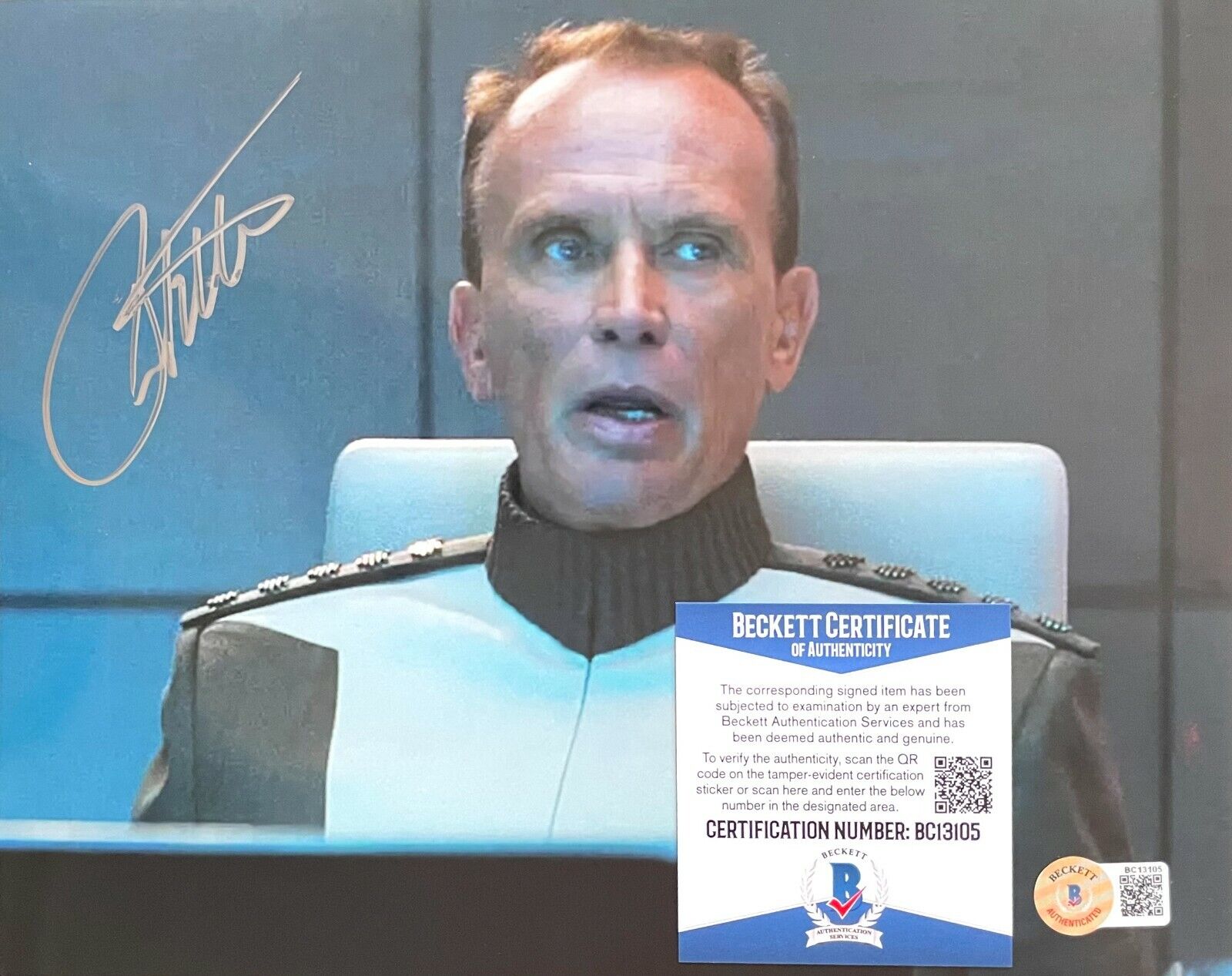 Peter Weller Star Trek Original Autographed 8x10 Photo Poster painting w/Beckett COA