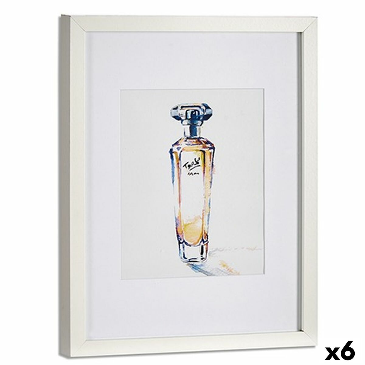Painting Gift Decor Yellow Blue White Red Cardboard Particleboard Perfume 33 x 3 x 43 cm (6 Units)