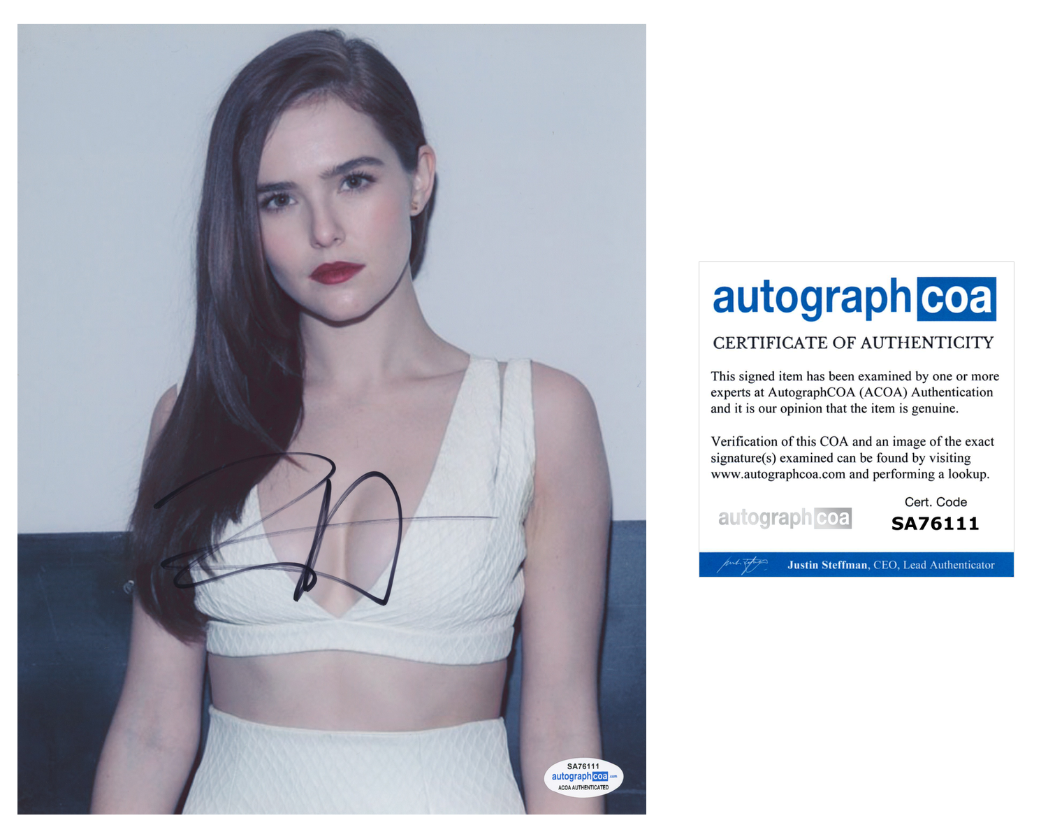 Zoey Deutch Signed Autographed 8x10 Photo Poster painting The Politician Sexy Actress ACOA COA