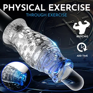 Tpe Manual Male Stroker Portable Transparent 3d Realistic Textured Pocket Pussy