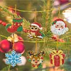 9pcs DIY Double-Sided Rhinestone Acrylic Diamond Painting Christmas Tree Pendant(Christmas animals)