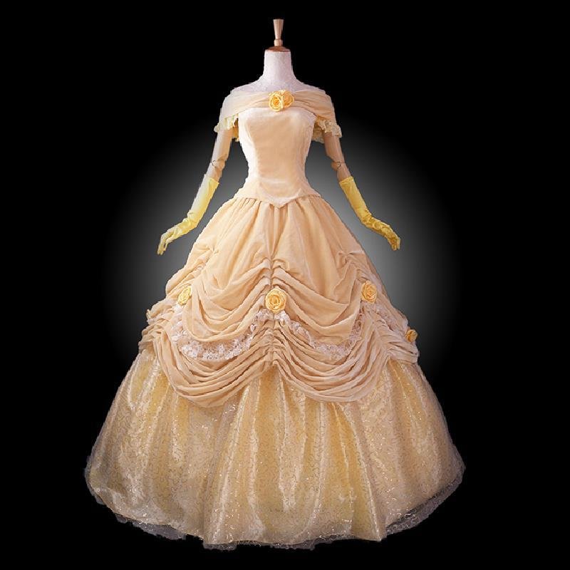adult princess belle gown beauty and the beast yellow dress