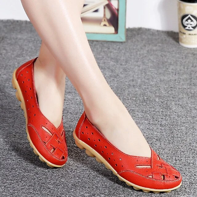 Women Flats Soft Genuine Leather Flat Shoes Woman Loafers Oxford Shoes For Women White Shoes Moccasins Slipony Plus Size 35-44
