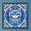Motif Mandala, Chat-Rond, Foret, Peinture Diamant-30*30CM