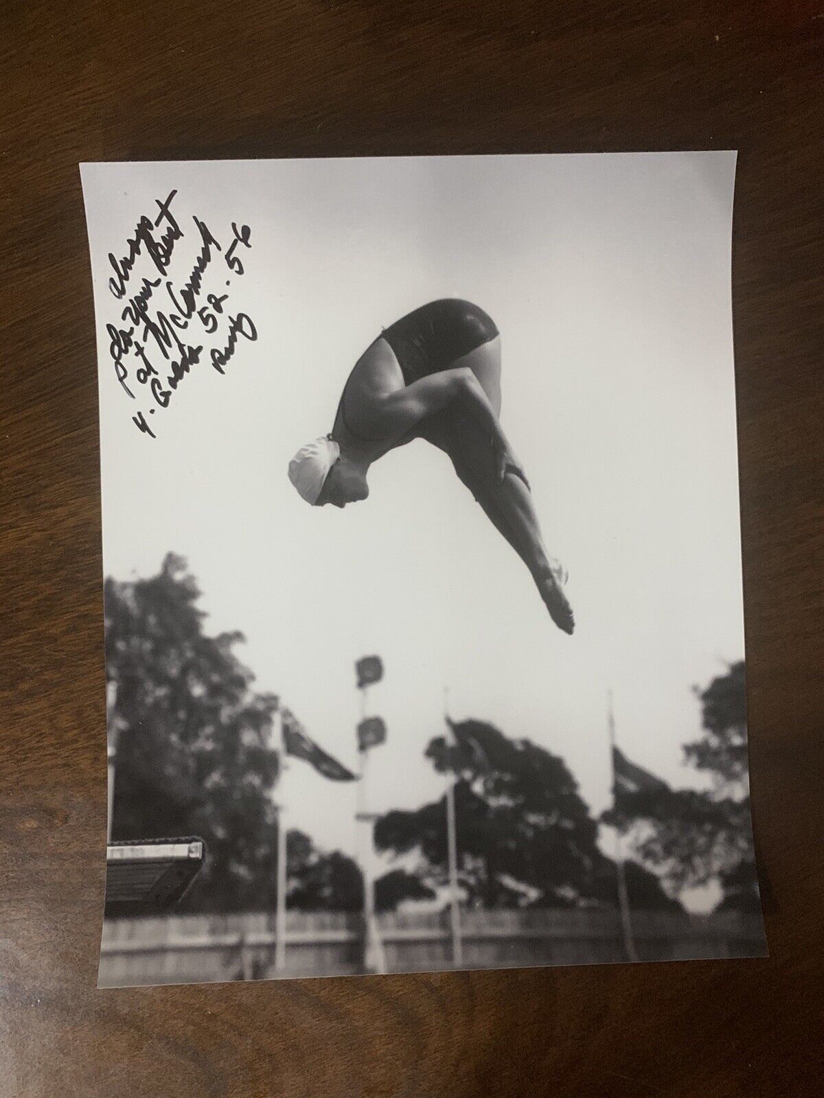 Pat McCormick Hand Signed 8X10 Photo Poster painting Olympic Gold Medalist Diving