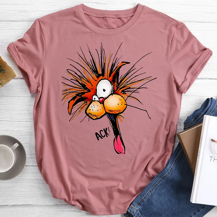 ack cat Round Neck T-shirt-0024217