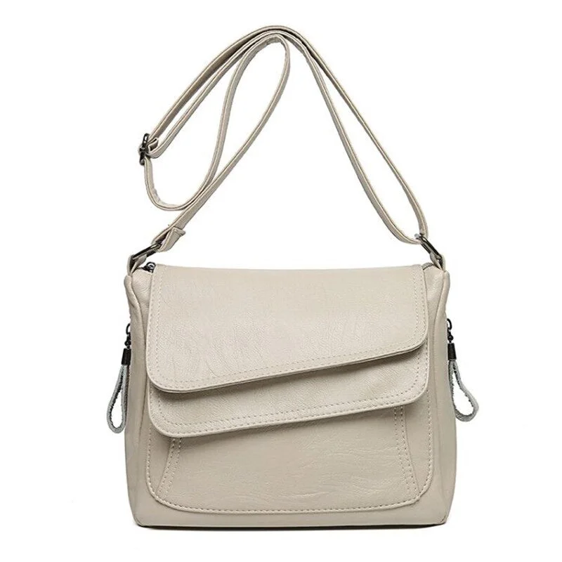 2021 Female Leather Messenger Bags Sac A Main Crossbody Bags For Women Vintage Shoulder Bag Designer Luxury Handbags For Women