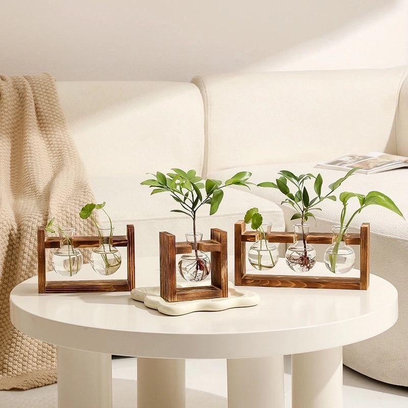 Minimalist Geometric Glass Vase Artificial Decorations