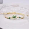 Colorful Dried Flower Acrylic Linen Knitting Bracelets