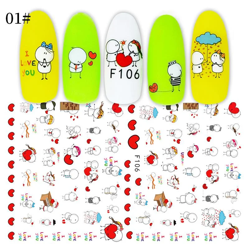 1PC 3D Nail Stickers Red Heart Love Self-Adhesive Slider Nail Art Decorations Valentine's Day Decals Manicure Accessories Tool-Nail Inspo