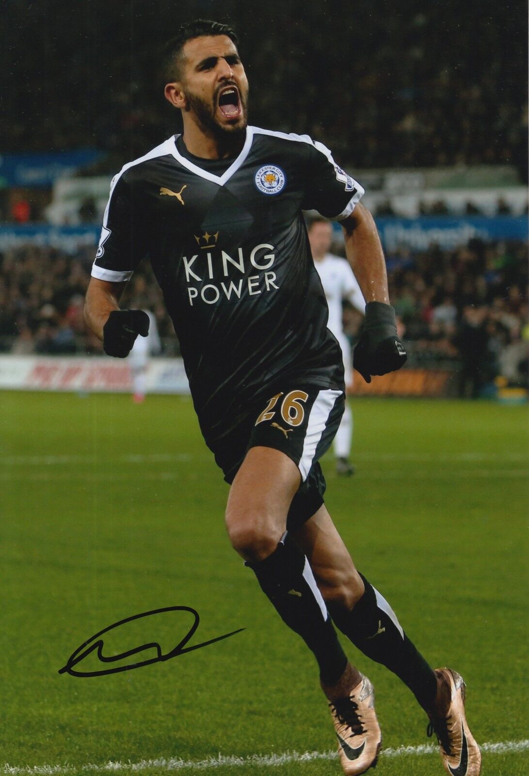 LEICESTER CITY HAND SIGNED RIYAD MAHREZ 12X8 Photo Poster painting 72.