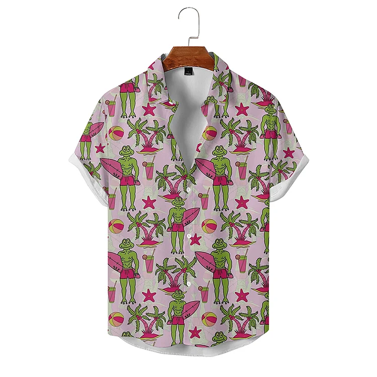 BrosWear Holiday Style Personalized Animal Print Short Sleeve Shirt