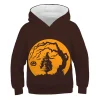 Kids Boys Girls Halloween 3D Printed Casual Face Pumpkins Hoodies