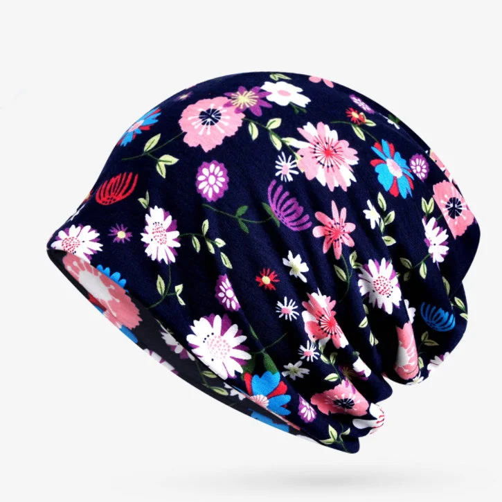 Women's Dual Purpose Graphic Printed Baotou Hat