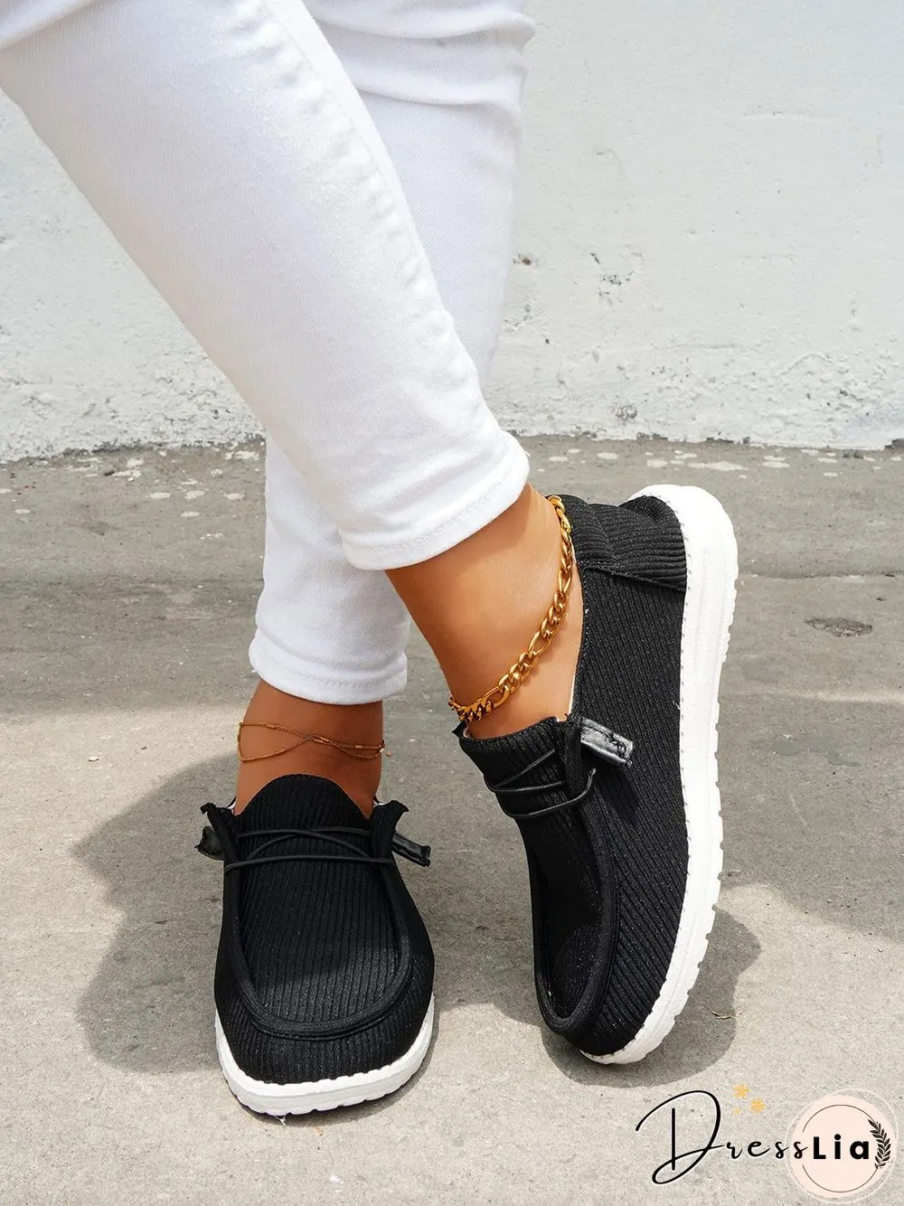 Casual Light Lace Up Flats Canvas Shoes