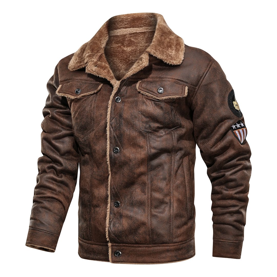 Mens Outdoor Fur Loose Warm Jacket / [viawink] /