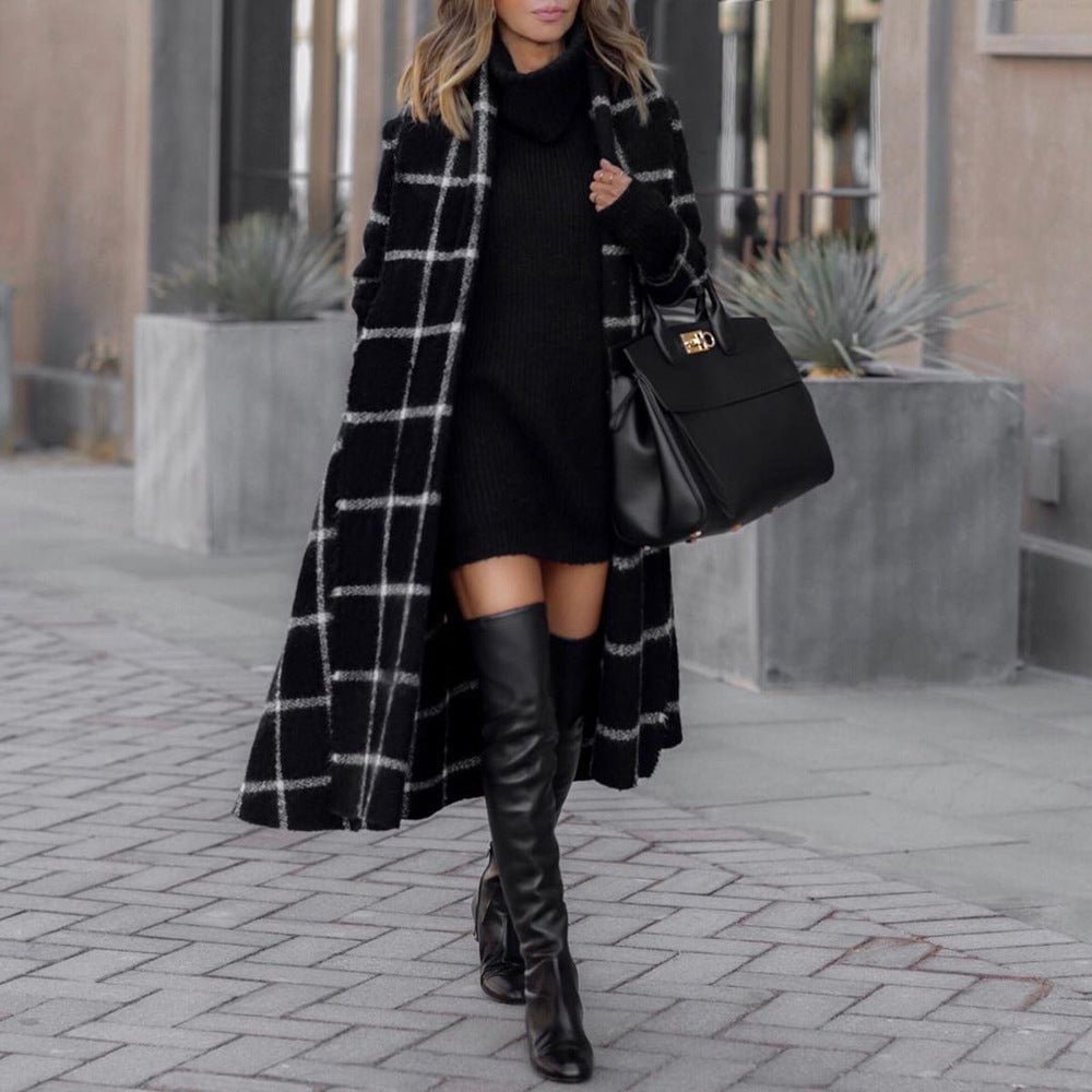 Fall/Winter Houndstooth Casual Coat | EGEMISS
