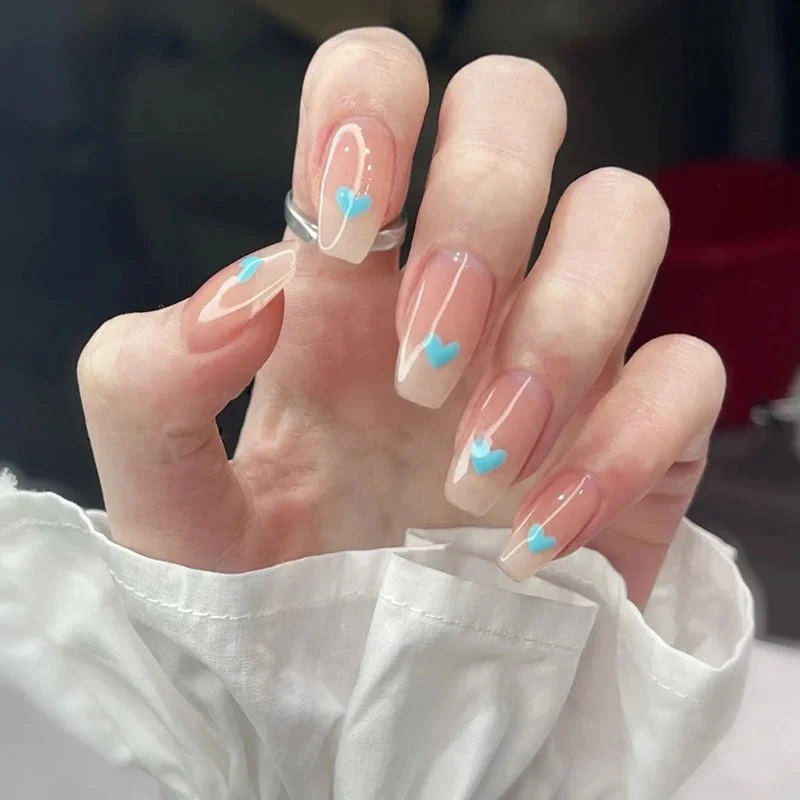 24pcs/set Acrylic Fake Nails Full Cover False Nail Art Tips 10 Sizes Fashion Designs With Nail Adhesive Sticker Coffin Nails-Nail Inspo