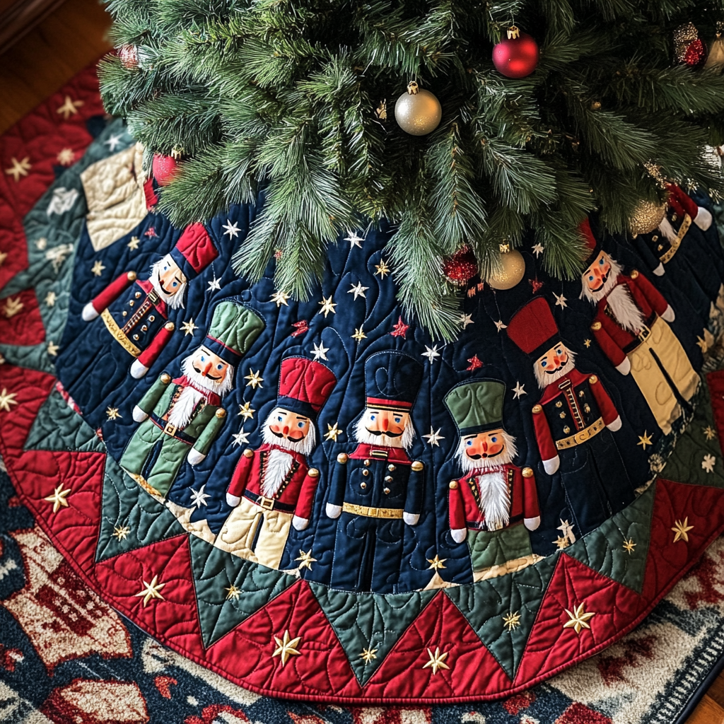 Twirling Nutcracker Magic Quilted Christmas Tree Skirt NCU0DV2307