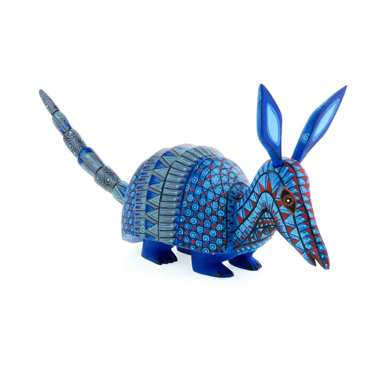 Blue Armadillo - Oaxacan Alebrije Wood Carving