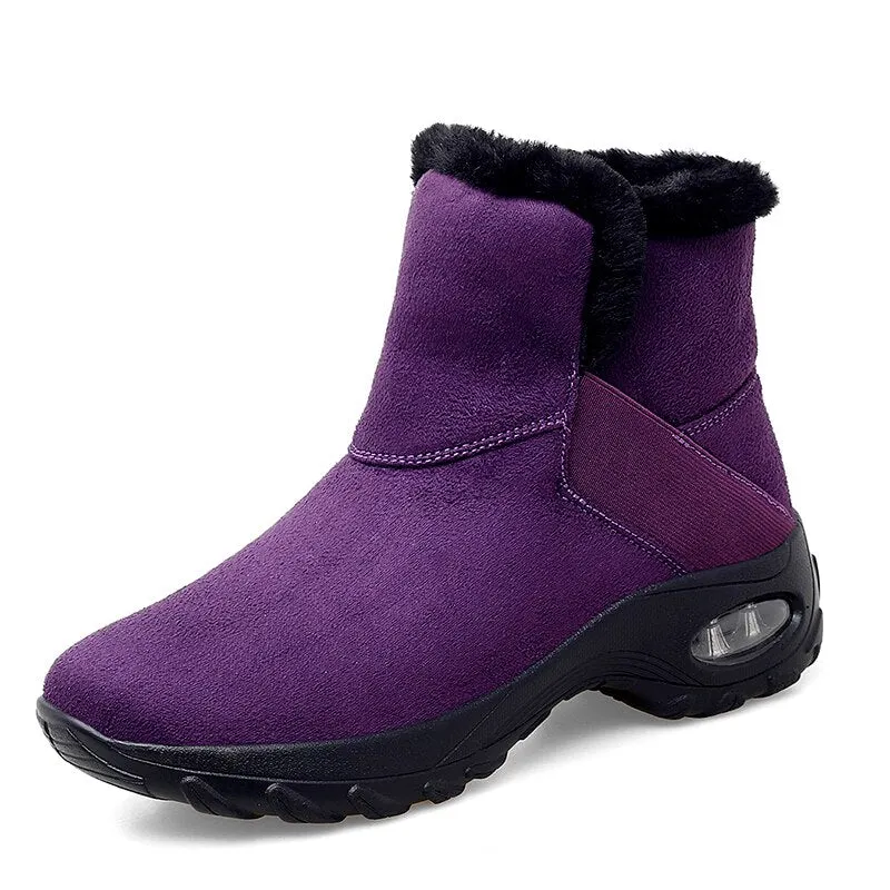 Winter Women's Winter Boots Outdoor Plush Warm Women's Snow Boots Waterproof Women's Platform Boots Leopard Women's Shoes