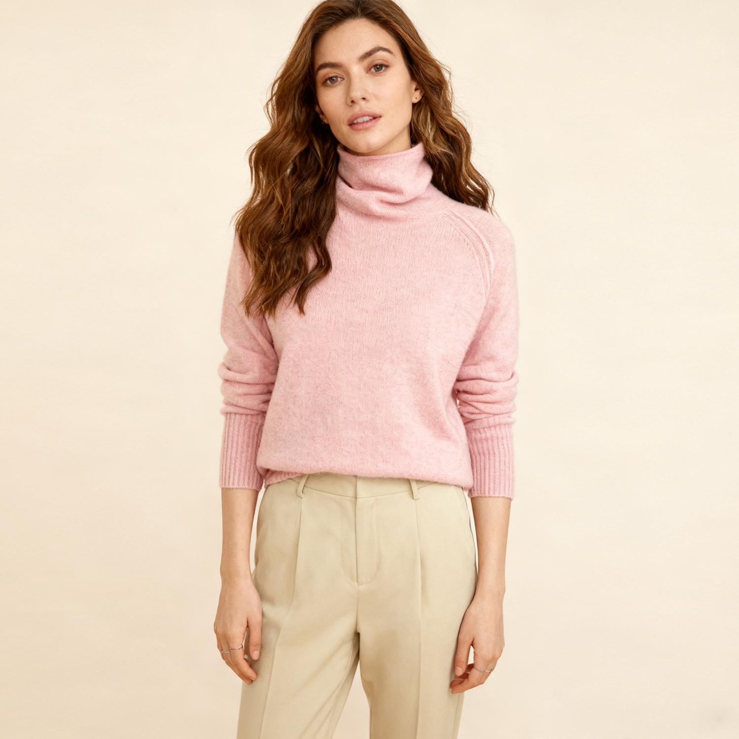 Women's Cashmere Knitted Sweater Semi-turtleneck Soft and High-end REAL SILK LIFE