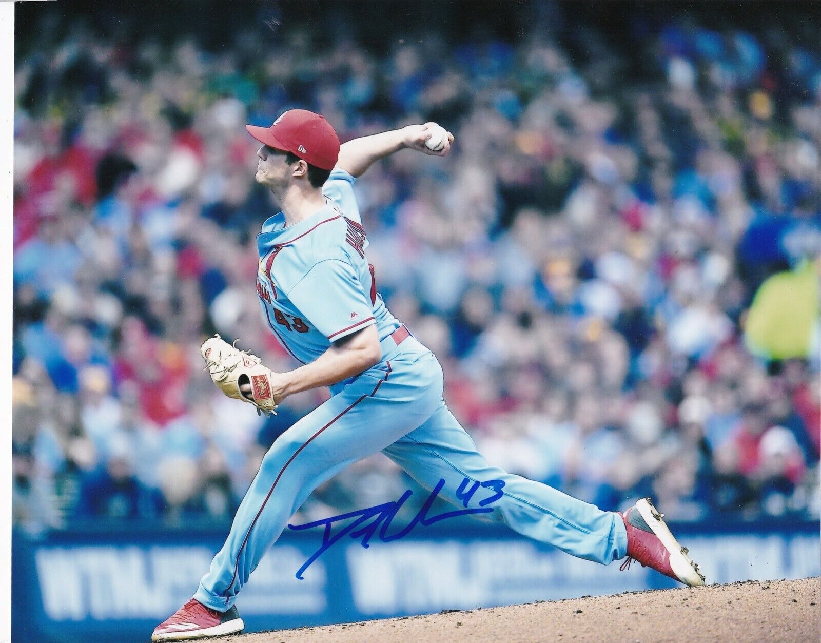 DAKOTA HUDSON ST. LOUIS CARDINALS ACTION SIGNED 8x10