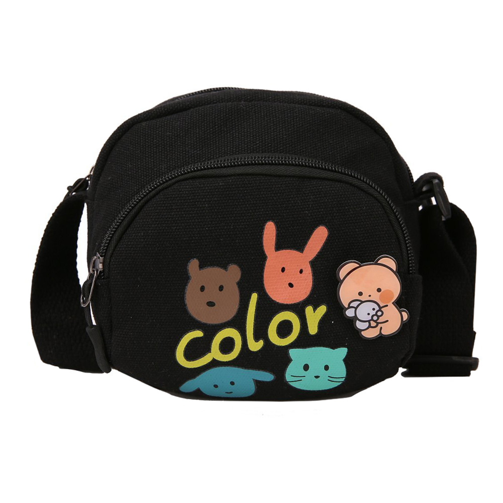

Cute Cartoon Rabbit Print Messenger Bags Canvas Shoulder Small Purse, Black, 501 Original