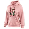 Women's Vintage Love Elk Christmas Print Long-Sleeve Mint Green Hoodie by Inlyline