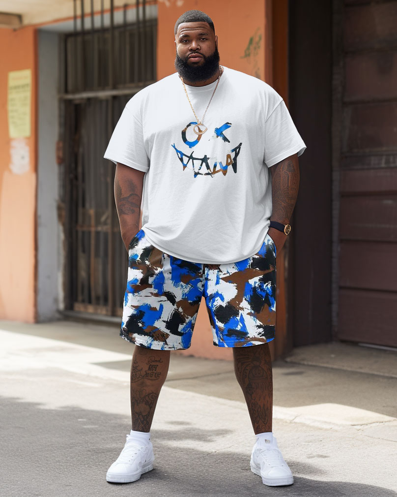 Street Funny Expressions Graffiti Print Large Men's Set