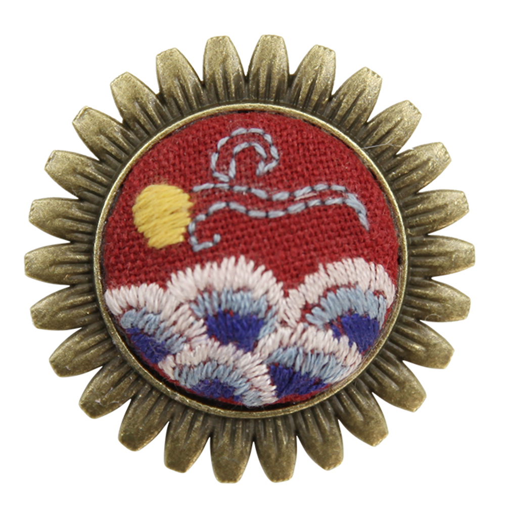 

Wave - Cross Stitch Embroidery - Applique Brooch, 501 Original