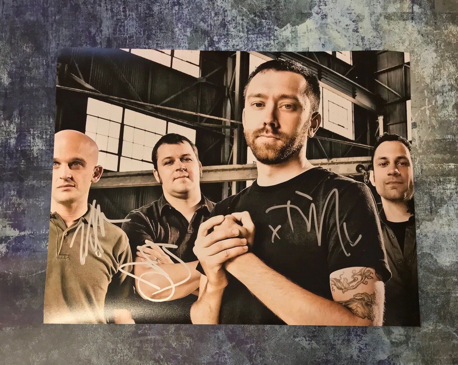 GFA Tim McIlrath x3 Band * RISE AGAINST * Signed 11x14 Photo Poster painting PROOF AD1 COA