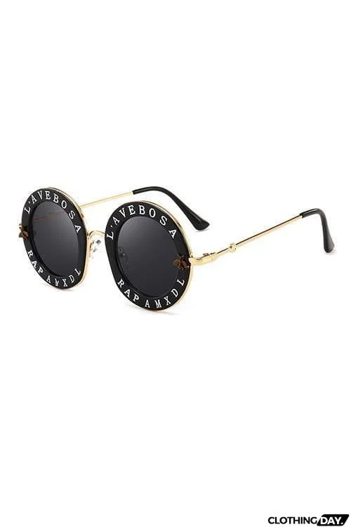 Letter Round Sunglasses