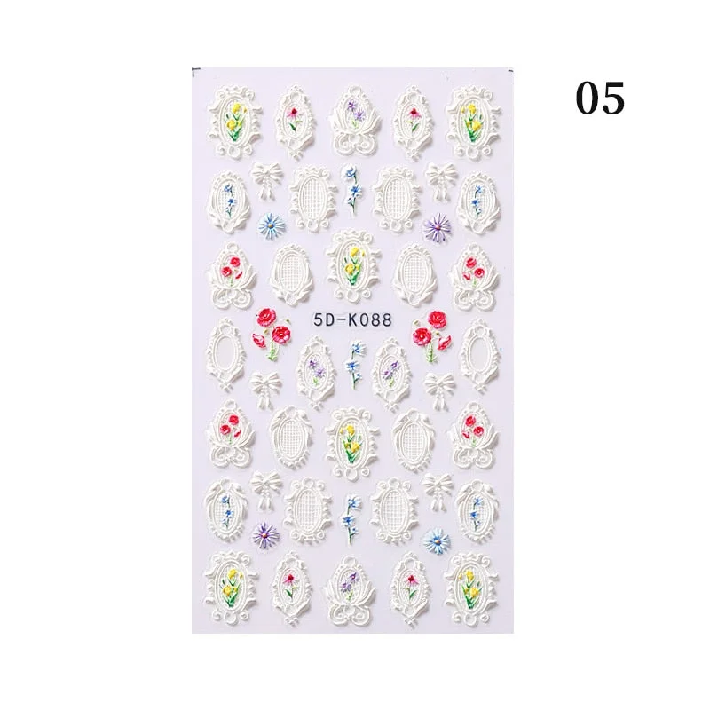 1PC 5D Nail Stickers Winter Santa Claus Self-Adhesive Slider Nail Art Decorations Christmas Snow Decals Manicure Accessories-Nail Inspo