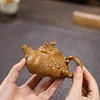 Pure handmade pumpkin ore segment mud wood burning bionic small capacity pot purple clay pot