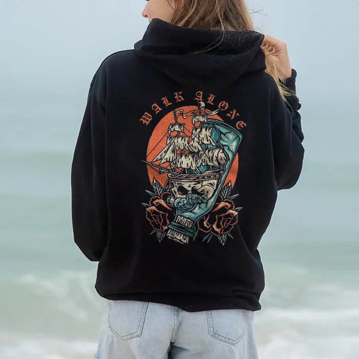 Walk Alone Printed Women's Hoodie